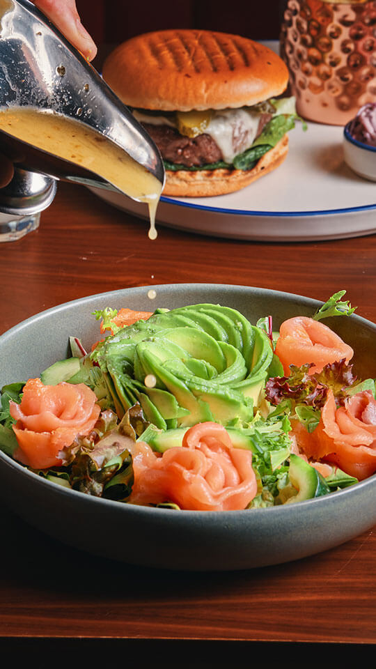 Mortimer Bistro Burger Salmon Salad Breakfast Egg (4)